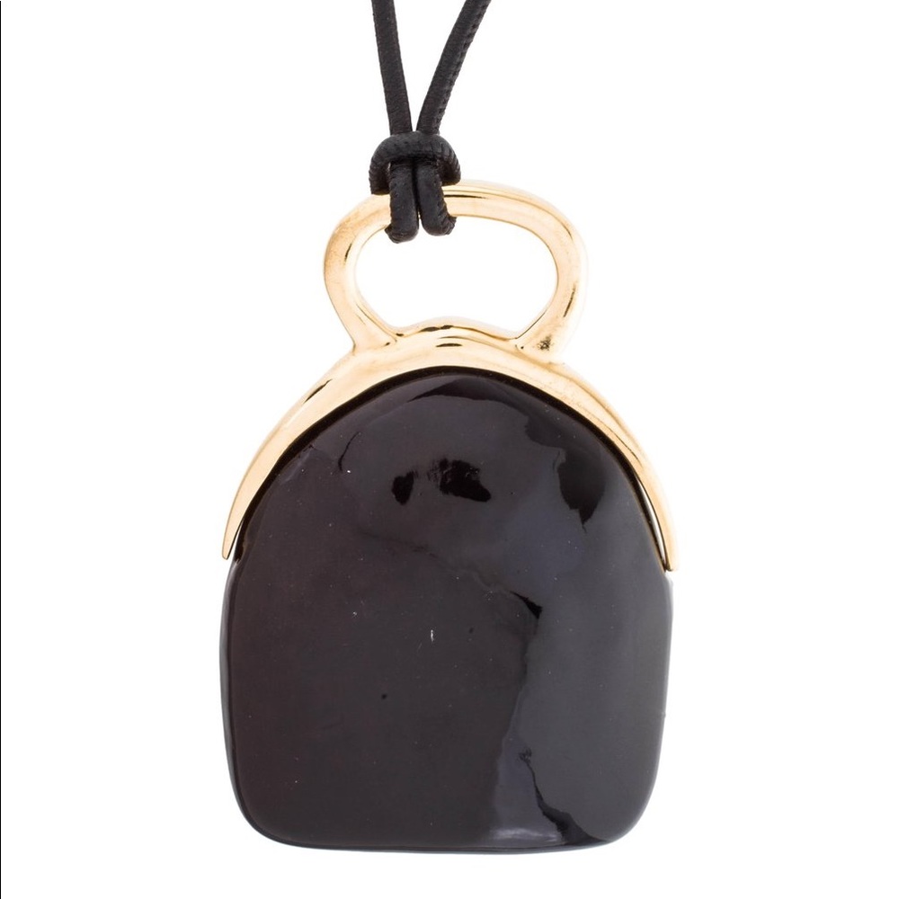 Isabel Marant Black and Gold Long Pendant Necklace - Picture 2 of 3
